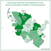 AOK-Gesundheitsatlas: Asthma vorgestellt: Große regionale Unterschiede in Schleswig-Holstein 